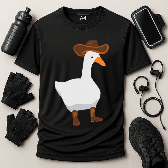 Duck In His Cowboy Hat Goose In Boots Cooling Performance Crew T-Shirt