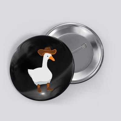 Duck In His Cowboy Hat Goose In Boots Button