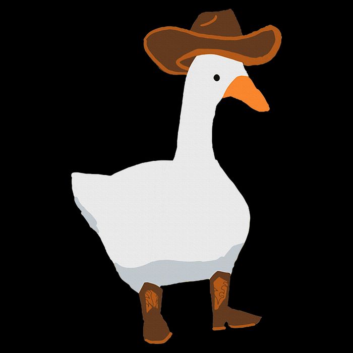 Duck In His Cowboy Hat Goose In Boots Drawstring Bag