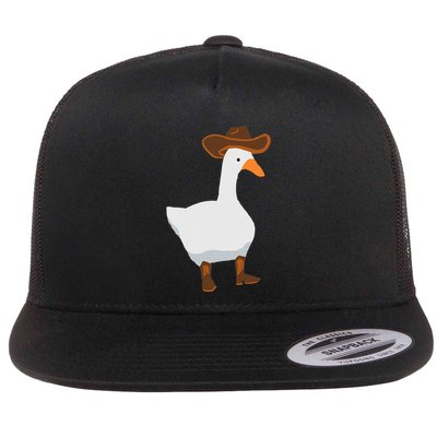 Duck In His Cowboy Hat Goose In Boots Flatbill Hat