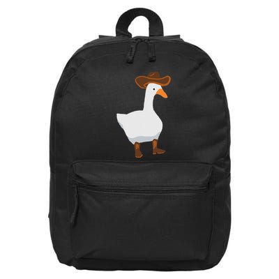 Duck In His Cowboy Hat Goose In Boots 16 in Basic Backpack