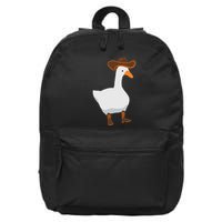 Duck In His Cowboy Hat Goose In Boots 16 in Basic Backpack