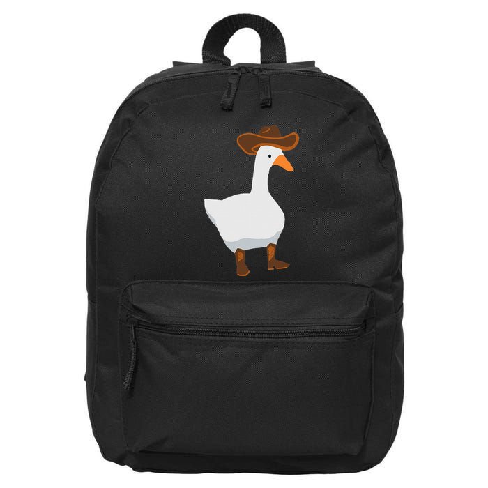 Duck In His Cowboy Hat Goose In Boots 16 in Basic Backpack
