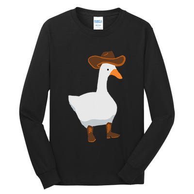 Duck In His Cowboy Hat Goose In Boots Tall Long Sleeve T-Shirt