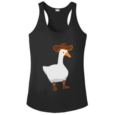 Duck In His Cowboy Hat Goose In Boots Ladies PosiCharge Competitor Racerback Tank
