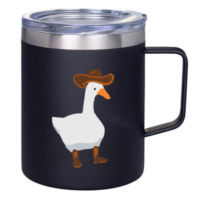 Duck In His Cowboy Hat Goose In Boots 12oz Stainless Steel Coffee Mug