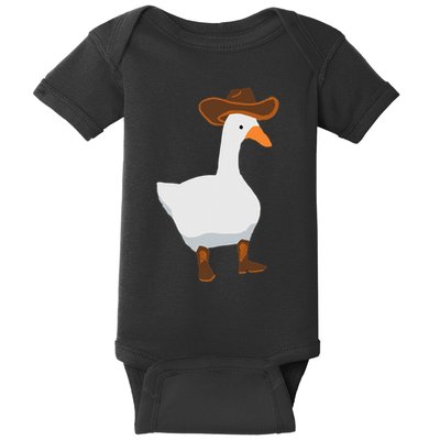 Duck In His Cowboy Hat Goose In Boots Baby Bodysuit