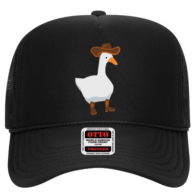Duck In His Cowboy Hat Goose In Boots Trucker Hat