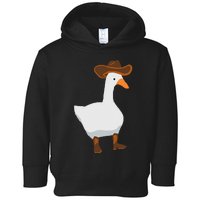 Duck In His Cowboy Hat Goose In Boots Toddler Hoodie