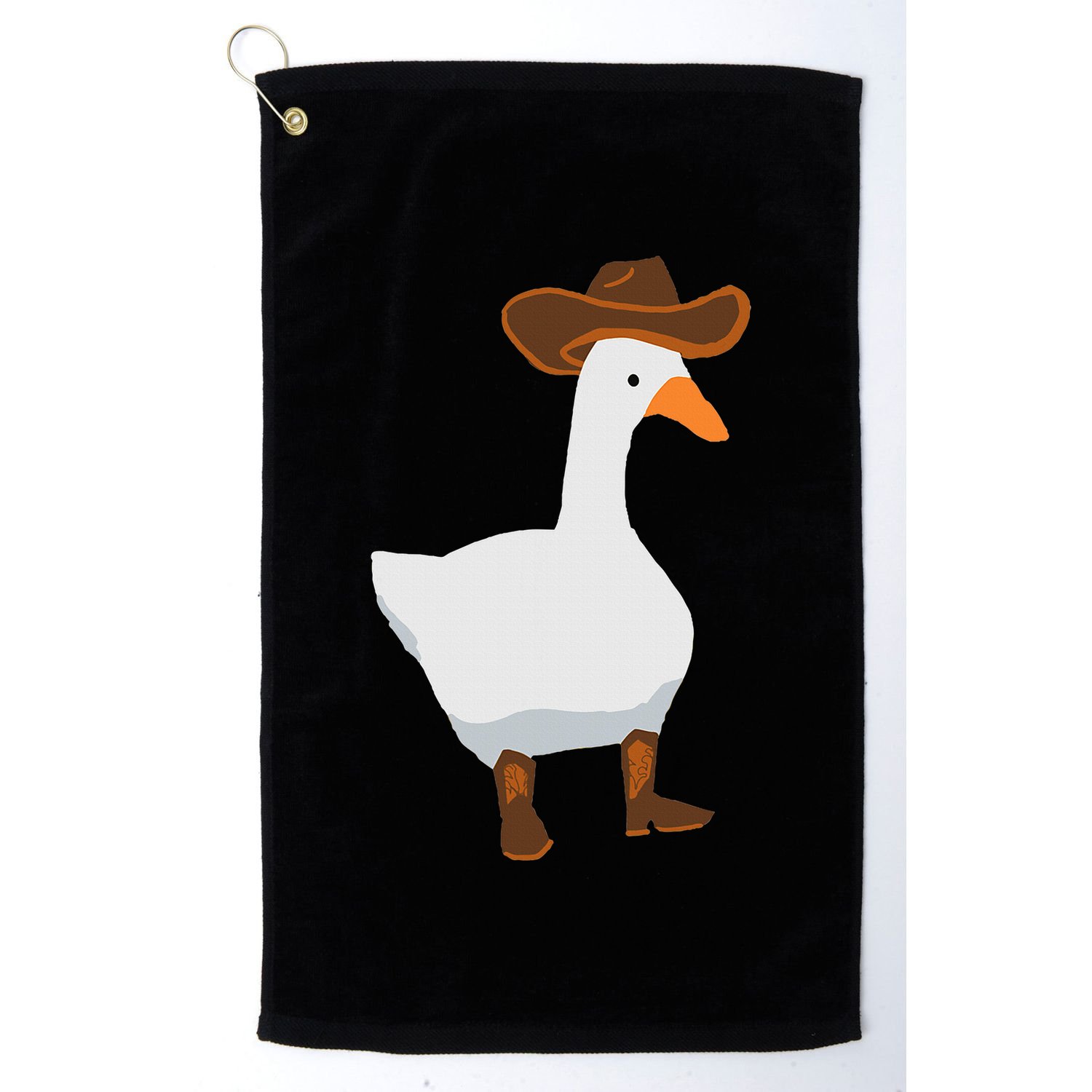 Duck In His Cowboy Hat Goose In Boots Golf Towel