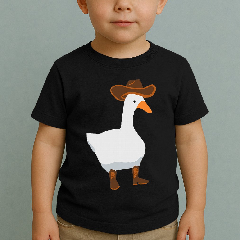Duck In His Cowboy Hat Goose In Boots Toddler T-Shirt