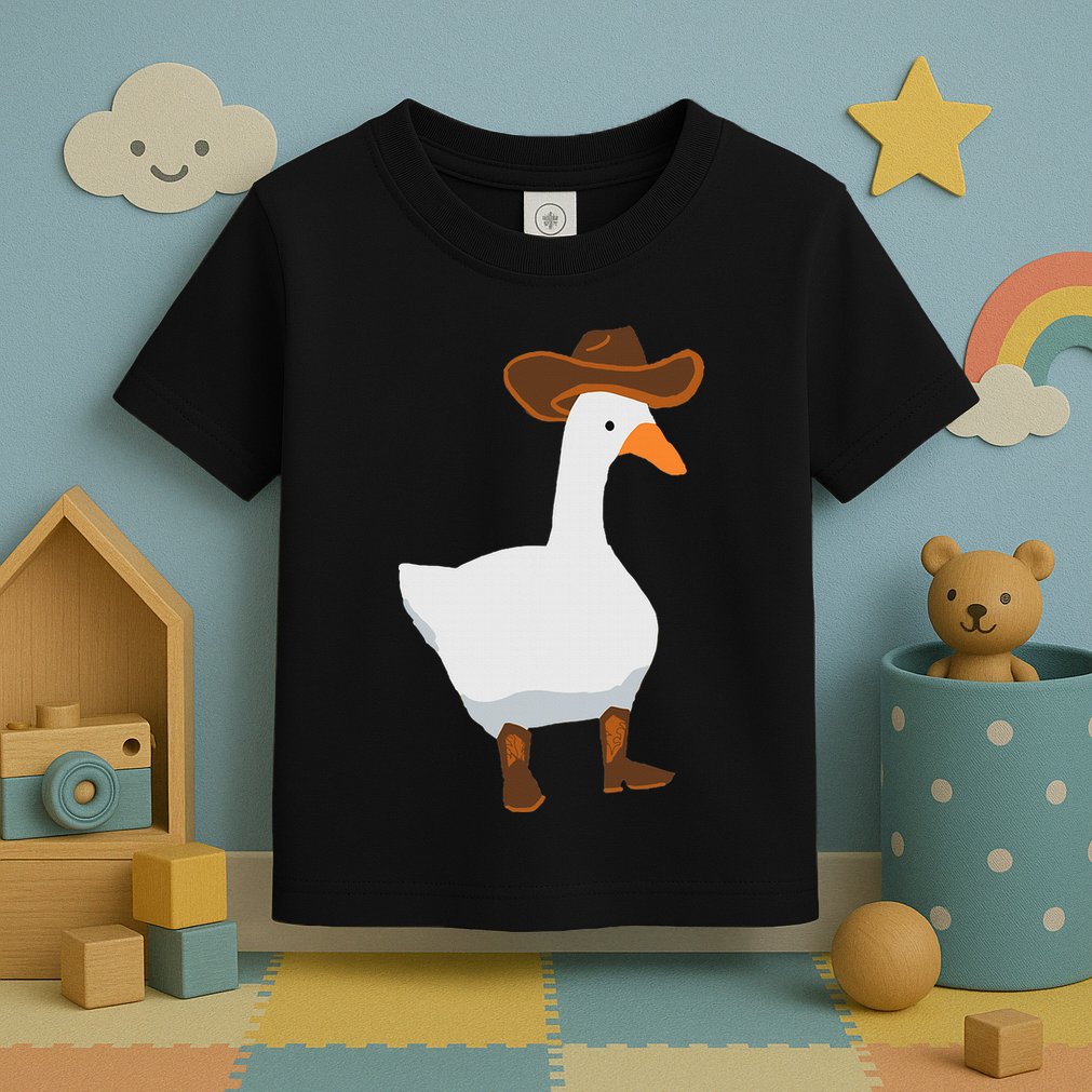 Duck In His Cowboy Hat Goose In Boots Toddler T-Shirt