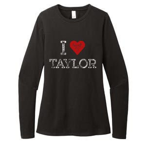 Distressed I Heart Taylor Michigan I Love Taylor Womens CVC Long Sleeve Shirt