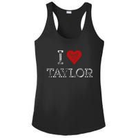 Distressed I Heart Taylor Michigan I Love Taylor Ladies PosiCharge Competitor Racerback Tank