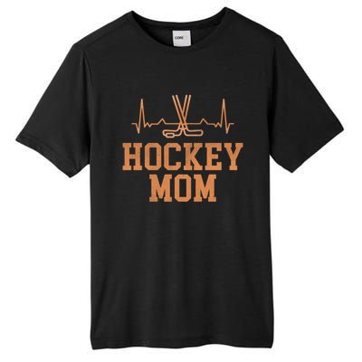 Distressed Ice Hockey Heartbeat Mom Ice Hockey Mothers Puck Gift Tall Fusion ChromaSoft Performance T-Shirt