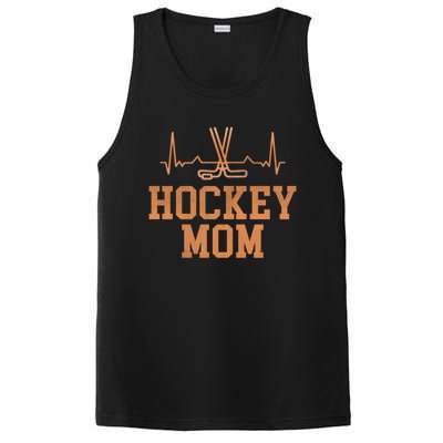 Distressed Ice Hockey Heartbeat Mom Ice Hockey Mothers Puck Gift PosiCharge Competitor Tank