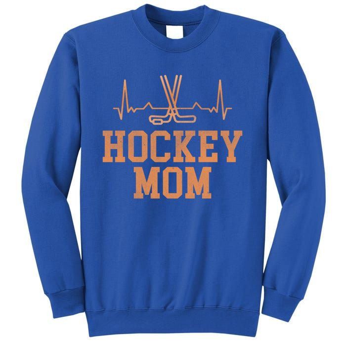 Distressed Ice Hockey Heartbeat Mom Ice Hockey Mothers Puck Gift Sweatshirt