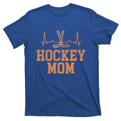 Distressed Ice Hockey Heartbeat Mom Ice Hockey Mothers Puck Gift T-Shirt