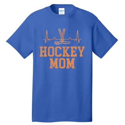 Distressed Ice Hockey Heartbeat Mom Ice Hockey Mothers Puck Gift Tall T-Shirt