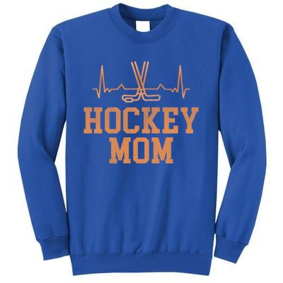 Distressed Ice Hockey Heartbeat Mom Ice Hockey Mothers Puck Gift Tall Sweatshirt