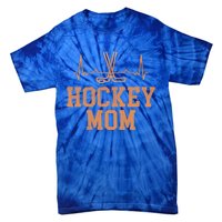 Distressed Ice Hockey Heartbeat Mom Ice Hockey Mothers Puck Gift Tie-Dye T-Shirt