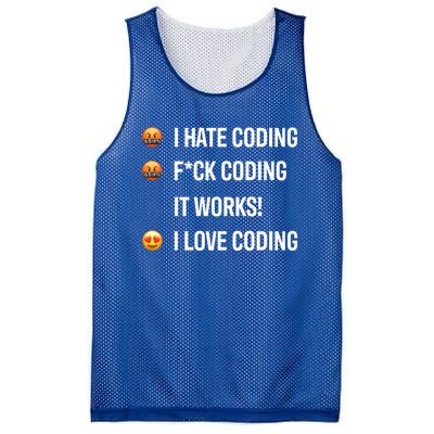 Developer I Hate Coding I Love Coding Gift Mesh Reversible Basketball Jersey Tank