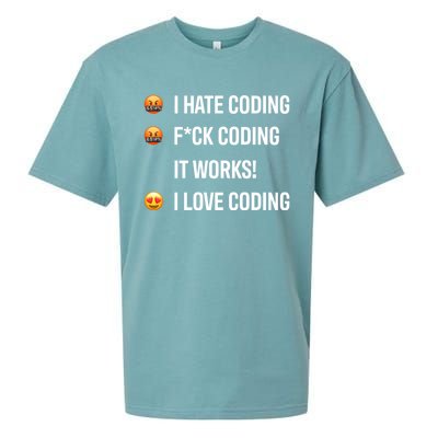 Developer I Hate Coding I Love Coding Gift Sueded Cloud Jersey T-Shirt