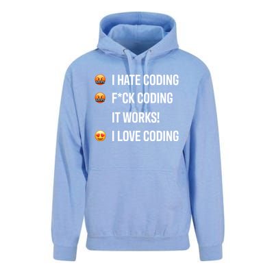 Developer I Hate Coding I Love Coding Gift Unisex Surf Hoodie