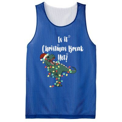 Dinosaur Is It Christmas Break Yet N Funny Trex Christmas Funny Gift Mesh Reversible Basketball Jersey Tank