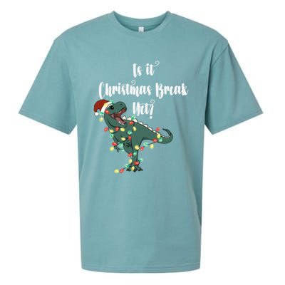 Dinosaur Is It Christmas Break Yet N Funny Trex Christmas Funny Gift Sueded Cloud Jersey T-Shirt