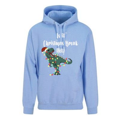 Dinosaur Is It Christmas Break Yet N Funny Trex Christmas Funny Gift Unisex Surf Hoodie