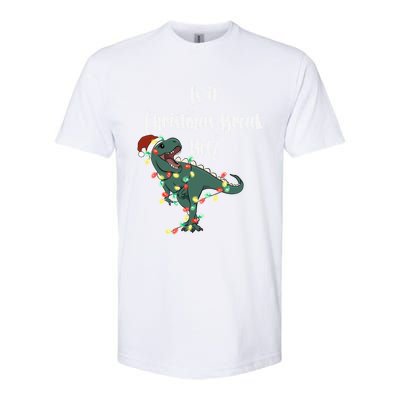 Dinosaur Is It Christmas Break Yet N Funny Trex Christmas Funny Gift Softstyle CVC T-Shirt