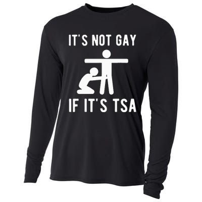 Distressed It Is Not Gay If ItS Tsa Funny Security Cooling Performance Long Sleeve Crew