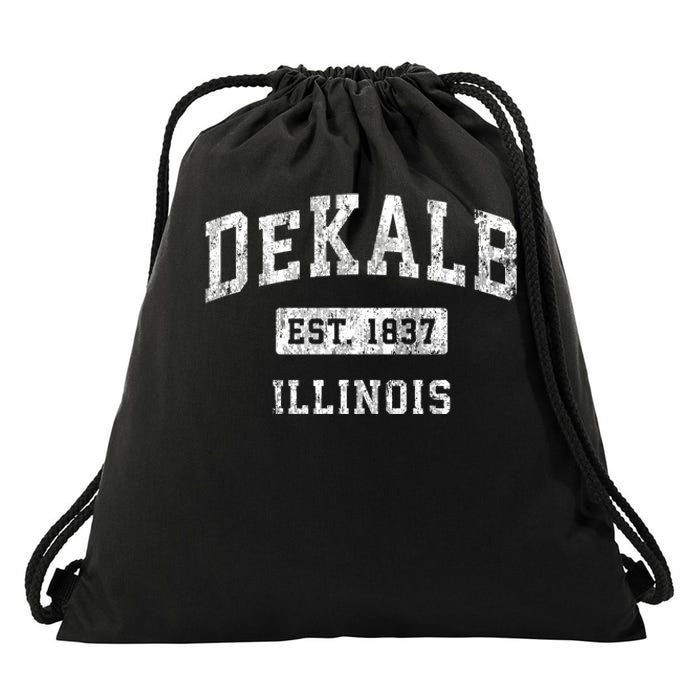 Dekalb Illinois Il Vintage Established Sports Drawstring Bag