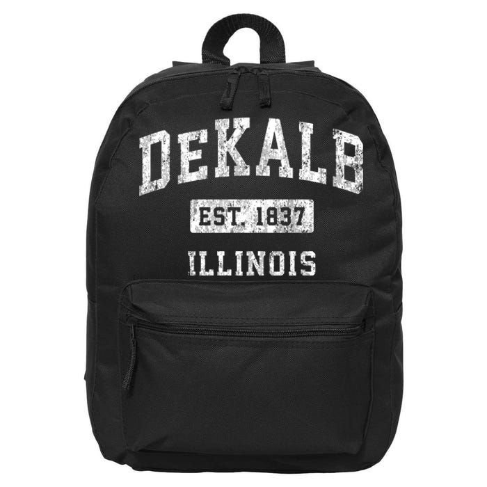 Dekalb Illinois Il Vintage Established Sports 16 in Basic Backpack