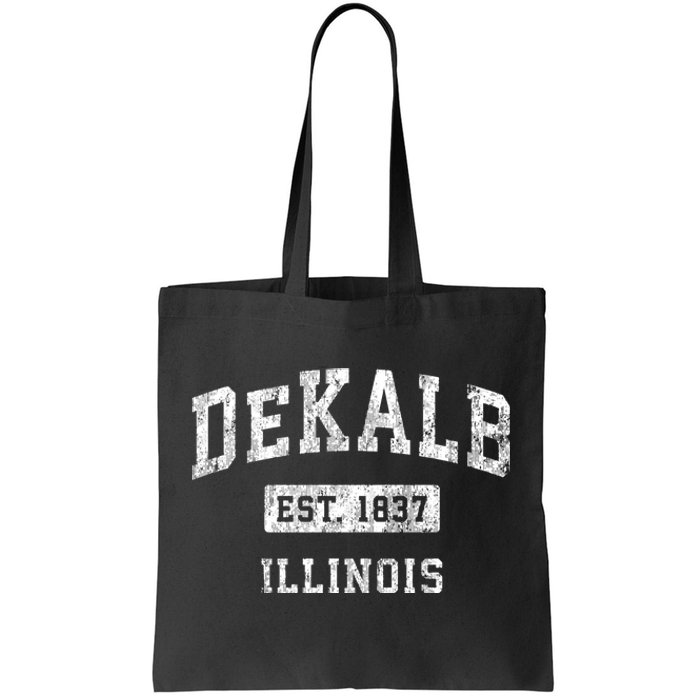 Dekalb Illinois Il Vintage Established Sports Tote Bag