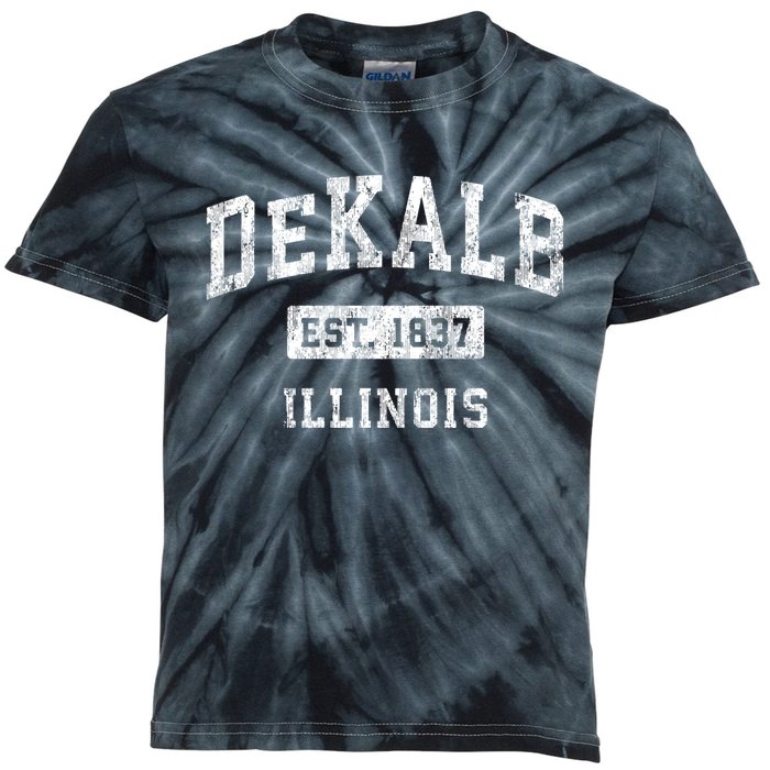 Dekalb Illinois Il Vintage Established Sports Kids Tie-Dye T-Shirt