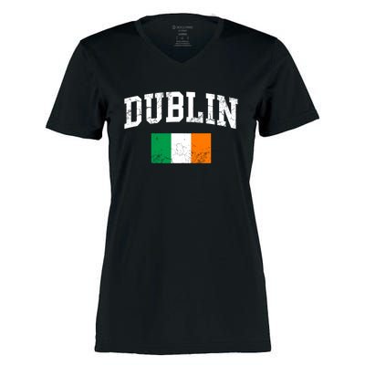 Dublin Ireland Irish Flag St Patrick's Day Men Women Kids Gift Women's Momentum V-Neck T-Shirt