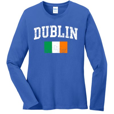 Dublin Ireland Irish Flag St Patrick's Day Men Women Kids Gift Ladies Long Sleeve Shirt