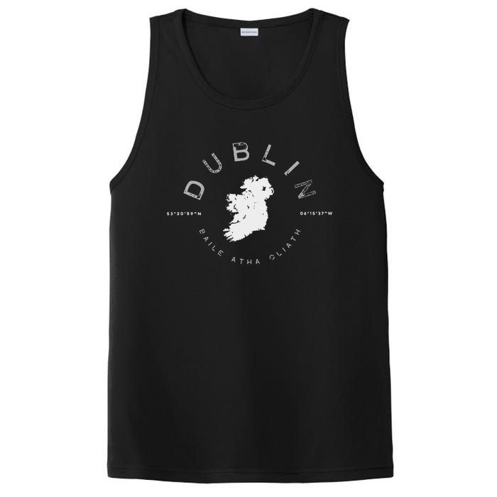 Dublin Ireland Irish Retro Vintage Graphic PosiCharge Competitor Tank