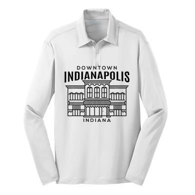 Downtown Indianapolis In Silk Touch Performance Long Sleeve Polo