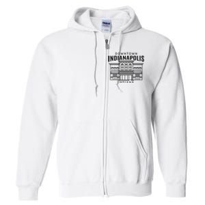 Downtown Indianapolis In Full Zip Hoodie