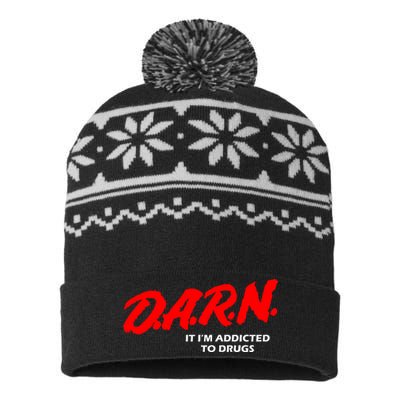 D.A.R.N. It IM Addicted To Drugs Funny Sarcastic Trending USA-Made Snowflake Beanie