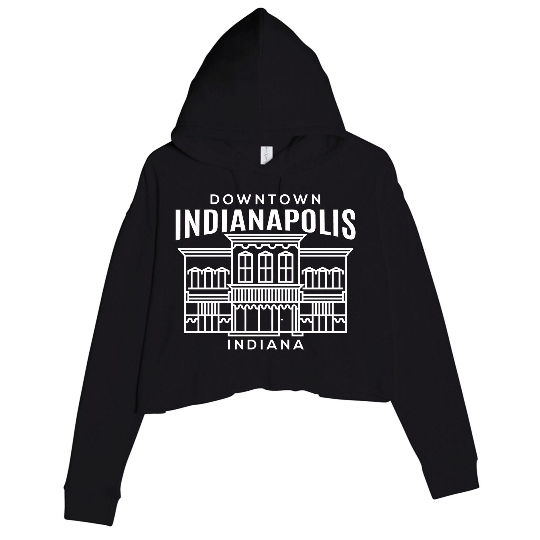 Downtown Indianapolis In Funny Gift Crop Fleece Hoodie