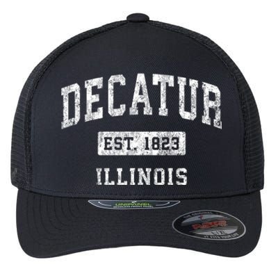 Decatur Illinois Il Vintage Established Sports Flexfit Unipanel Trucker Cap