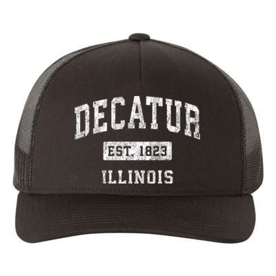 Decatur Illinois Il Vintage Established Sports Yupoong Adult 5-Panel Trucker Hat