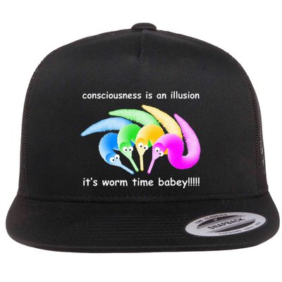 Death Is Inevitable Magic Worm On A String Flat Bill Trucker Hat
