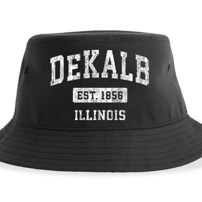 Dekalb Illinois Il Vintage Established Sports Design Sustainable Bucket Hat