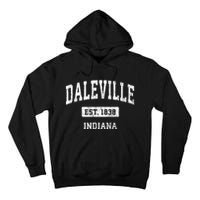 Daleville Indiana In Vintage Sports Established Tall Hoodie