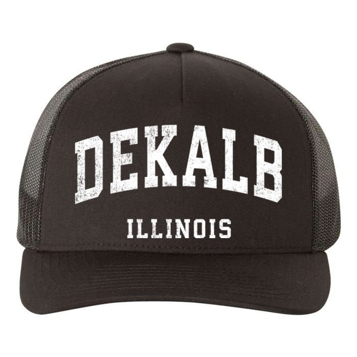 Dekalb Illinois Il Vintage Athletic Sports Design Yupoong Adult 5-Panel Trucker Hat